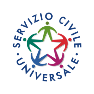 Logo ufficiale del Servizio Civile Universale con la stella centrale e le figure colorate stilizzate disposte in cerchio.